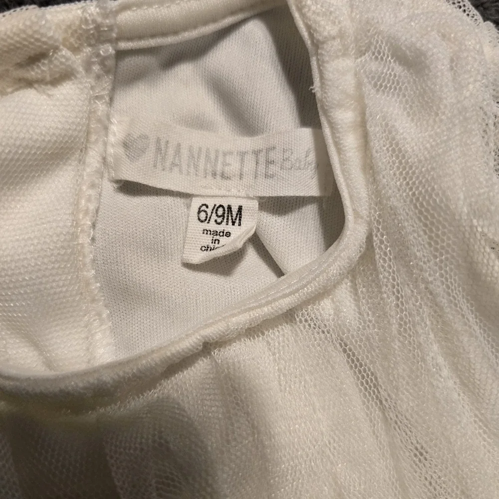 Nannette‎ Baby White 3D Rosette Tulle Dress 6-9M Special Occasion Flower Girl